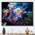 thumbnail image 1 of Designart "The Ocean s Glow Illuminated by Jellyfish V" Animals Floater Framed Canvas Art Print, 1 of 7