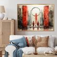 thumbnail image 1 of Designart "The Offering Coral Black Art from Mexico IV" Mexican Floater Framed Wall Art Print, 1 of 7