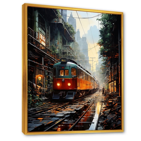 Designart "The Opulent Tranquility Of A Train Journey I" Factories Floater Framed Canvas Art Print