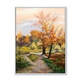 thumbnail image 1 of Designart 'The Orange Woods Along River' Country Framed Canvas Wall Art Print, 1 of 5