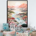 thumbnail image 1 of Designart "The Pastel Dreamscape Of Kawaii Lakes And Rivers" Landscape Lake River Floater Framed Canvas Prints, 1 of 5