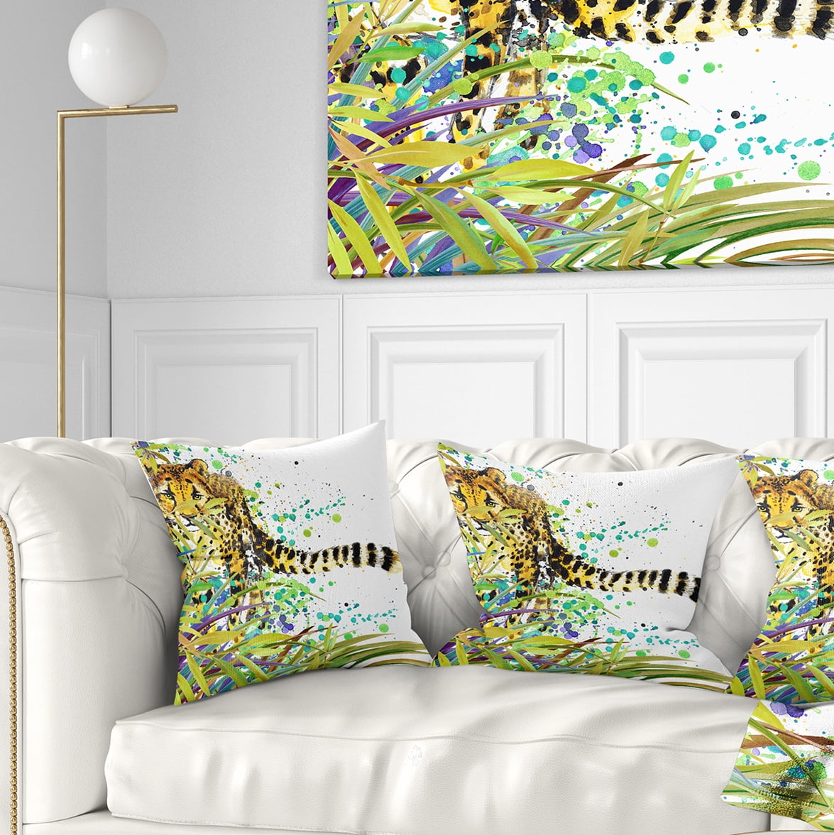 Designart The Predator Illustration Art - Animal Throw Pillow - 18x18
