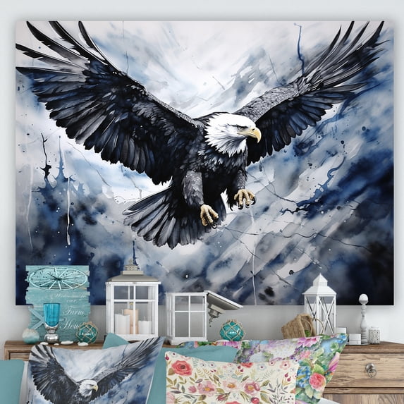 Designart "The Prismatic Majesty Of The Bold Eagle III" Animals Eagle Canvas Prints