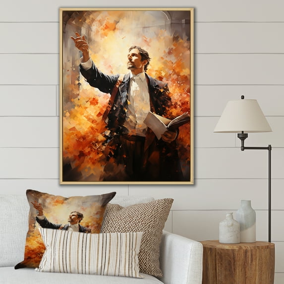 Designart "The Protestant Reformation Shades of Change" Portrait Floater Framed Wall Art Print
