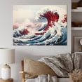 thumbnail image 1 of Designart "The Red Great Wave A Masterpiece from Kanagawa IV" Nautical & Beach Canvas Wall Art, 1 of 5