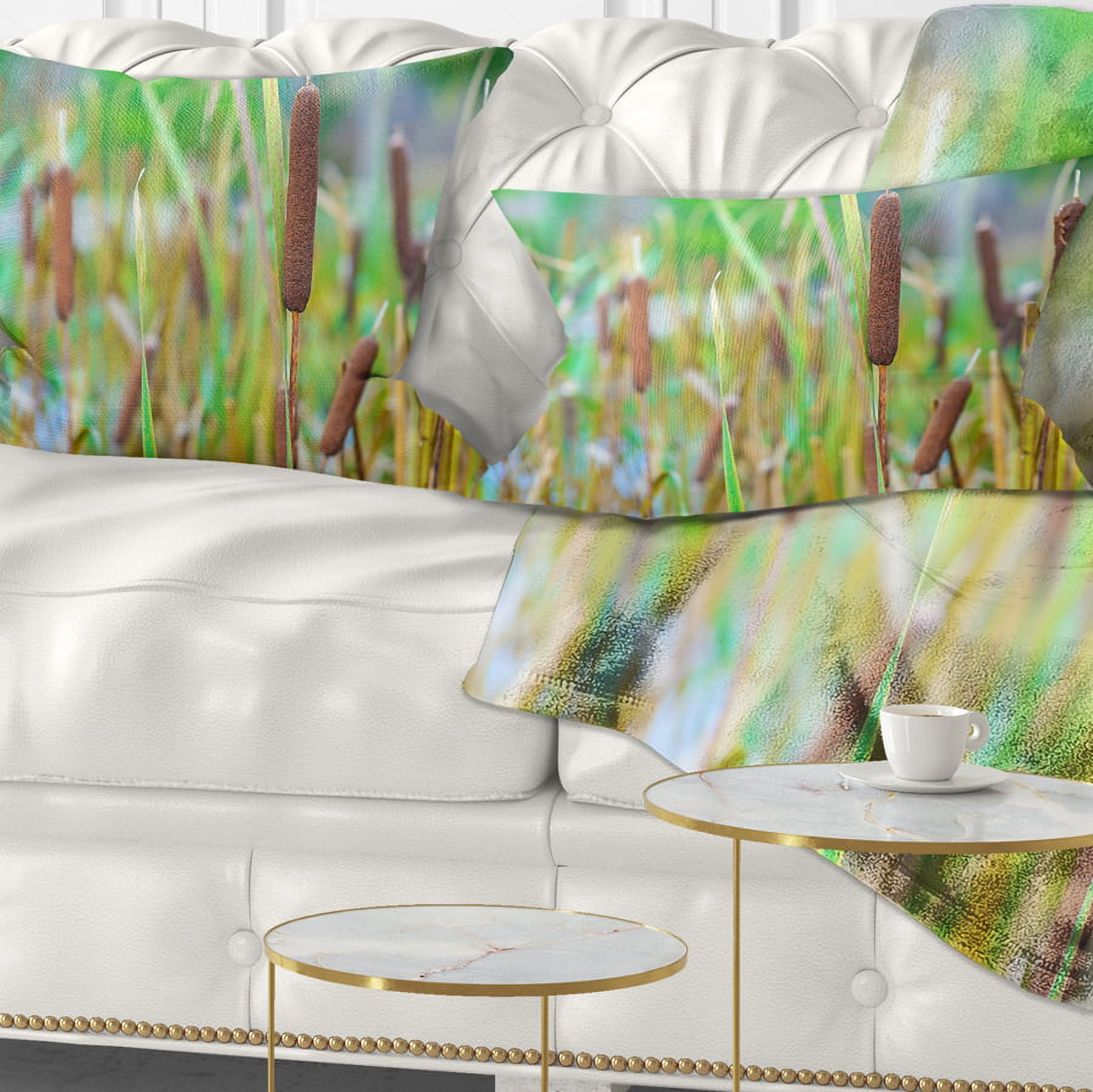 Designart The Reeds - Landscape Photography Throw Pillow - 12x20