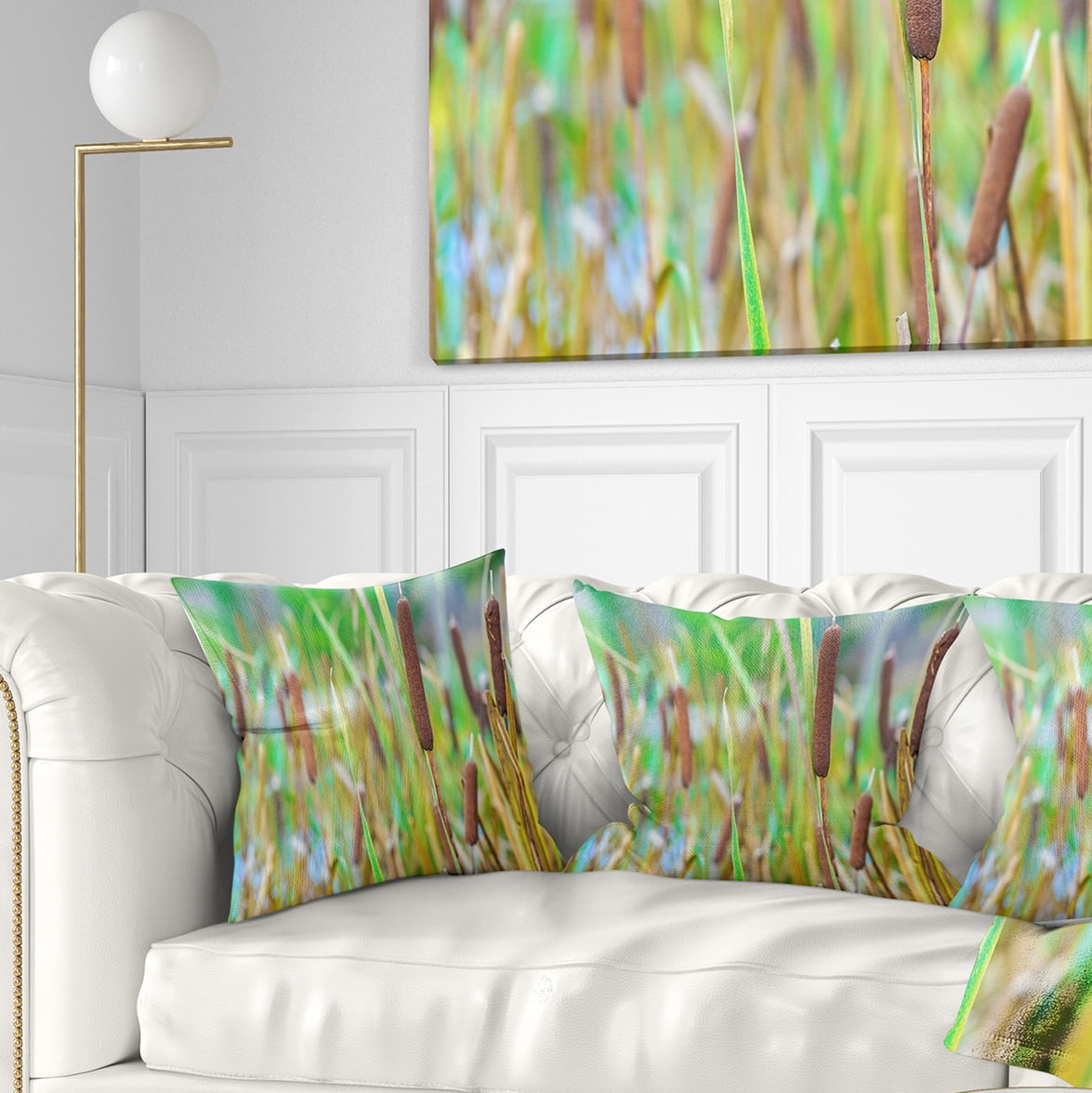 Designart The Reeds - Landscape Photography Throw Pillow - 16x16