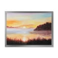 thumbnail image 1 of Designart 'The Reeds On The Lake In Evening Glow' Nautical & Coastal Framed Art Print, 1 of 4
