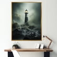 thumbnail image 1 of Designart "The Resilient Lighthouse Amidst Tempestuous Waves I" Factories Floater Framed Canvas Art Print, 1 of 5