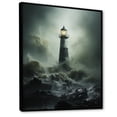 thumbnail image 1 of Designart "The Resilient Lighthouse Amidst Tempestuous Waves I" Factories Floater Framed Canvas Art Print, 1 of 5