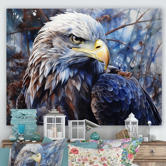 Designart "The Resolute Gaze Of The Bold Eagle" Animals Eagle Canvas Prints