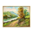 thumbnail image 1 of Designart 'The River By The Rural Road' Traditional Framed Canvas Wall Art Print, 1 of 5