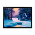 thumbnail image 1 of Designart 'The River House In The Woods and Winter Landscape II' Lake House Framed Art Print, 1 of 4