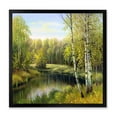 thumbnail image 1 of Designart 'The River In Silent Green Nature Through Birches' Traditional Framed Art Print, 1 of 4