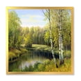 thumbnail image 1 of Designart 'The River In Silent Green Nature Through Birches' Traditional Framed Art Print, 1 of 4