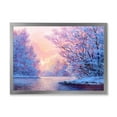 thumbnail image 1 of Designart 'The River Original With Winter Landscape' Lake House Framed Art Print, 1 of 4