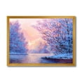 thumbnail image 1 of Designart 'The River Original With Winter Landscape' Lake House Framed Art Print, 1 of 4