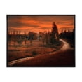 thumbnail image 1 of Designart 'The Road By The Farm In Dark Pink Sunset' Farmhouse Framed Canvas Wall Art Print, 1 of 5