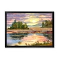 thumbnail image 1 of Designart 'The Rural Lake In Sunset Evening I' Traditional Framed Art Print, 1 of 4