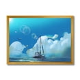 thumbnail image 1 of Designart 'The Sailboat On The Blue Sea Against Summer Clouds Sky' Nautical & Coastal Framed Art Print, 1 of 4