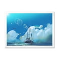 thumbnail image 1 of Designart 'The Sailboat On The Blue Sea Against Summer Clouds Sky' Nautical & Coastal Framed Art Print, 1 of 4