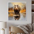 thumbnail image 1 of Designart "The Savanna King Hippo V" Animals Framed Wall Art - Black Hippopotamus Living Room Framed Canvas Art, 1 of 6