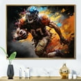 thumbnail image 1 of Designart "The Spectacle of the Football Game" Sports Floater Framed Wall Art Print, 1 of 7