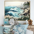 thumbnail image 1 of Designart "The Stormy Blue And White Coast Of Japan I" Coastal Coral Under Water Floater Framed Canvas Art Print, 1 of 5
