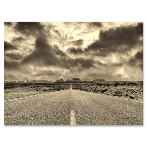 Designart ' The Straight Road To Monument Valley ' Traditional Canvas Wall Art Print