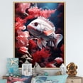 thumbnail image 1 of Designart "The Underwater Monochrome Dance Of Pink And Grey Fish I" Coastal Coral Under Water Floater Framed Wall Art Prints, 1 of 5