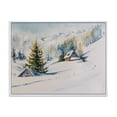 thumbnail image 1 of Designart 'The Winter Mountains With Little House' Traditional Framed Canvas Wall Art Print, 1 of 5