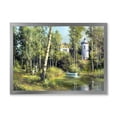 thumbnail image 1 of Designart 'The Wood River With Boat On A Decline By The Castle' Lake House Framed Art Print, 1 of 4
