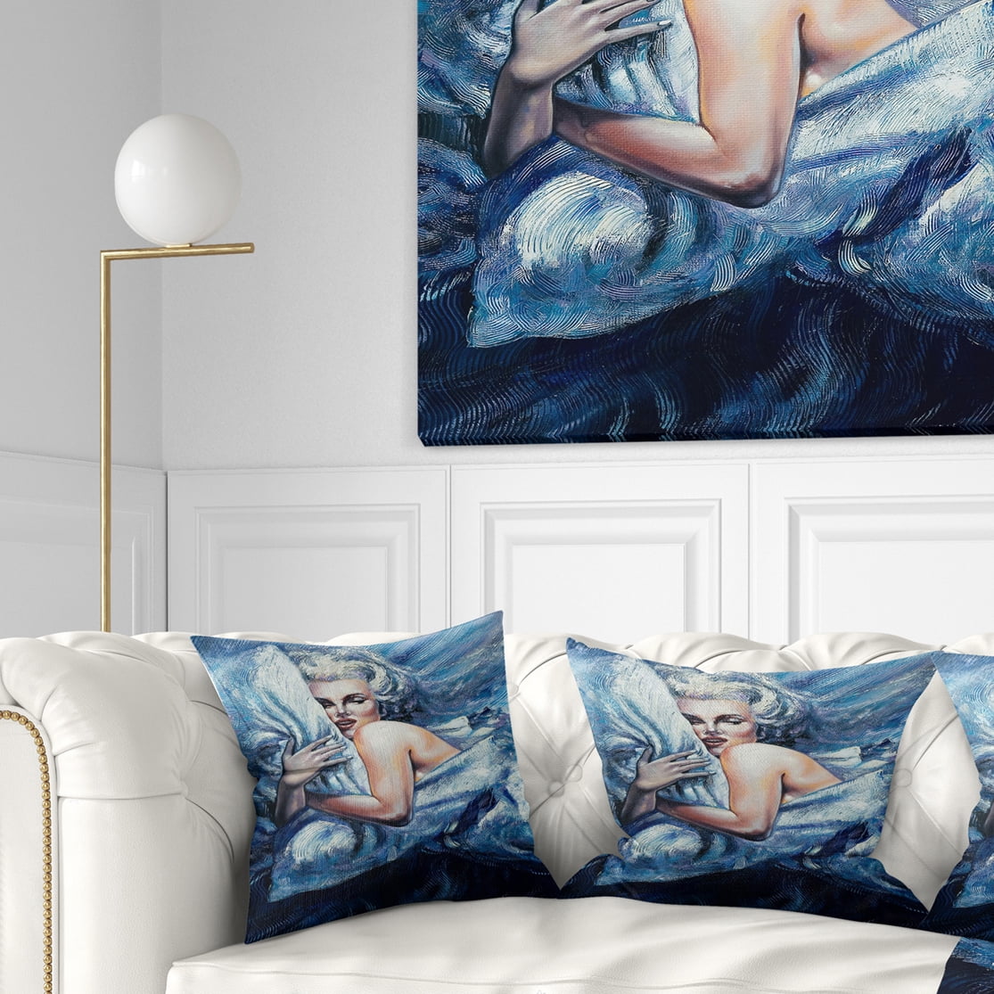 Designart The Wood River on a Decline - Abstract Throw Pillow - 16x16