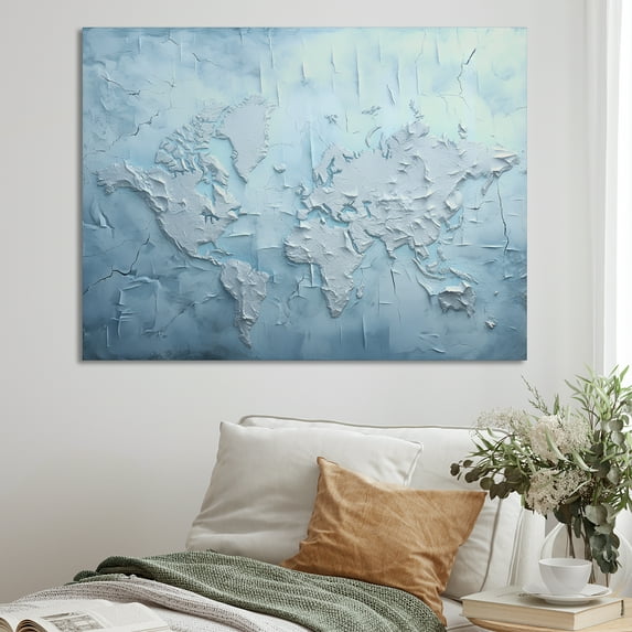 Designart "The World In The Ice Age I" World Map Wall Art Prints
