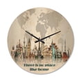 thumbnail image 1 of Designart 'There Is No Place Like Home World Monuements' Vintage Wood Wall Clock, 1 of 5