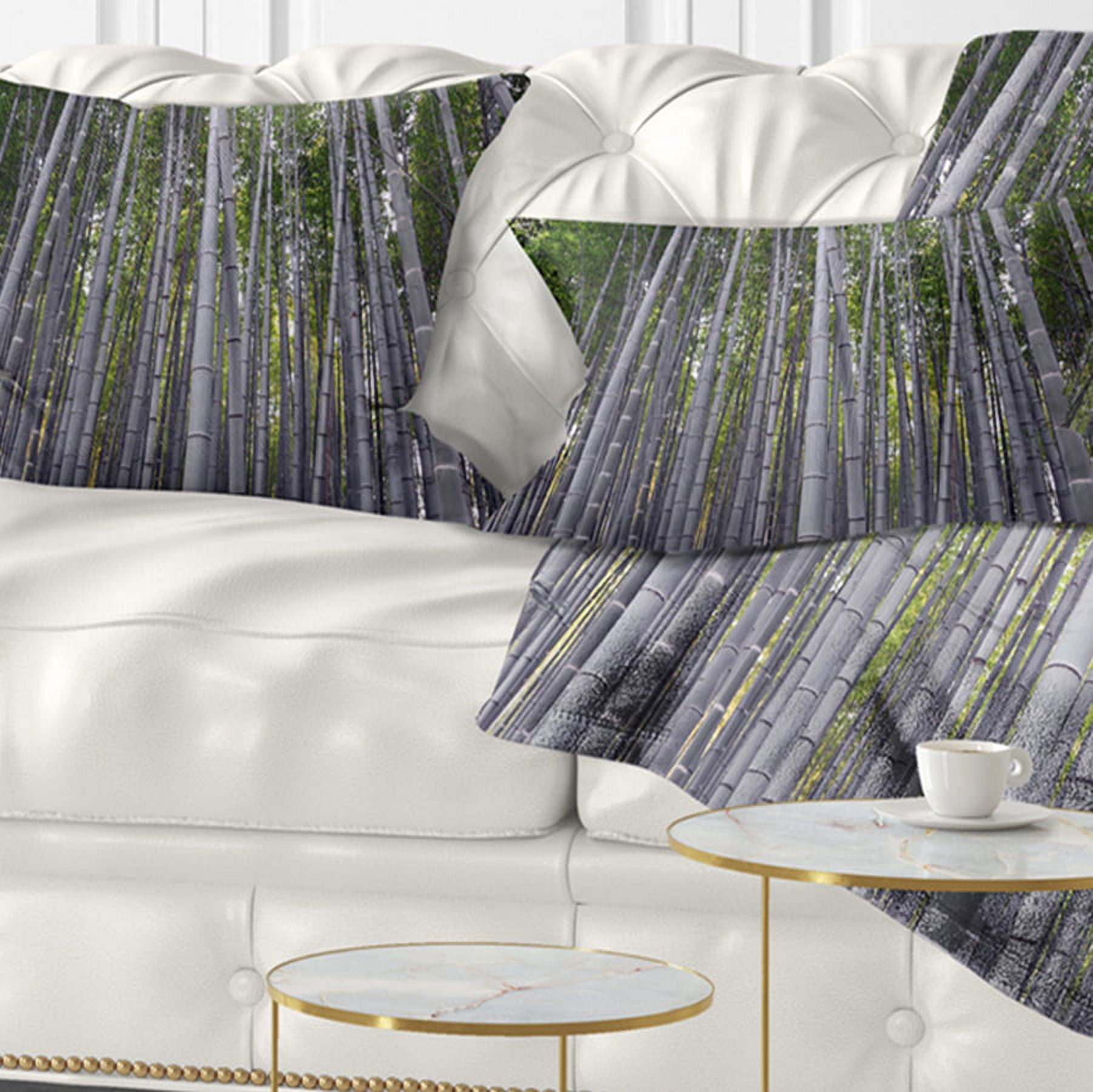 Designart Thick Bamboo Trunks in Japan - Forest Throw Pillow - 12x20