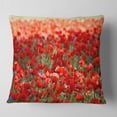 thumbnail image 1 of Designart Thick Red Poppy Flower Field - Floral Throw Pillow - 16x16, 1 of 4
