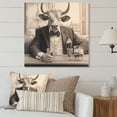 thumbnail image 1 of Designart "Thirsty Rhino III" Animals Metal Wall Art, 1 of 5