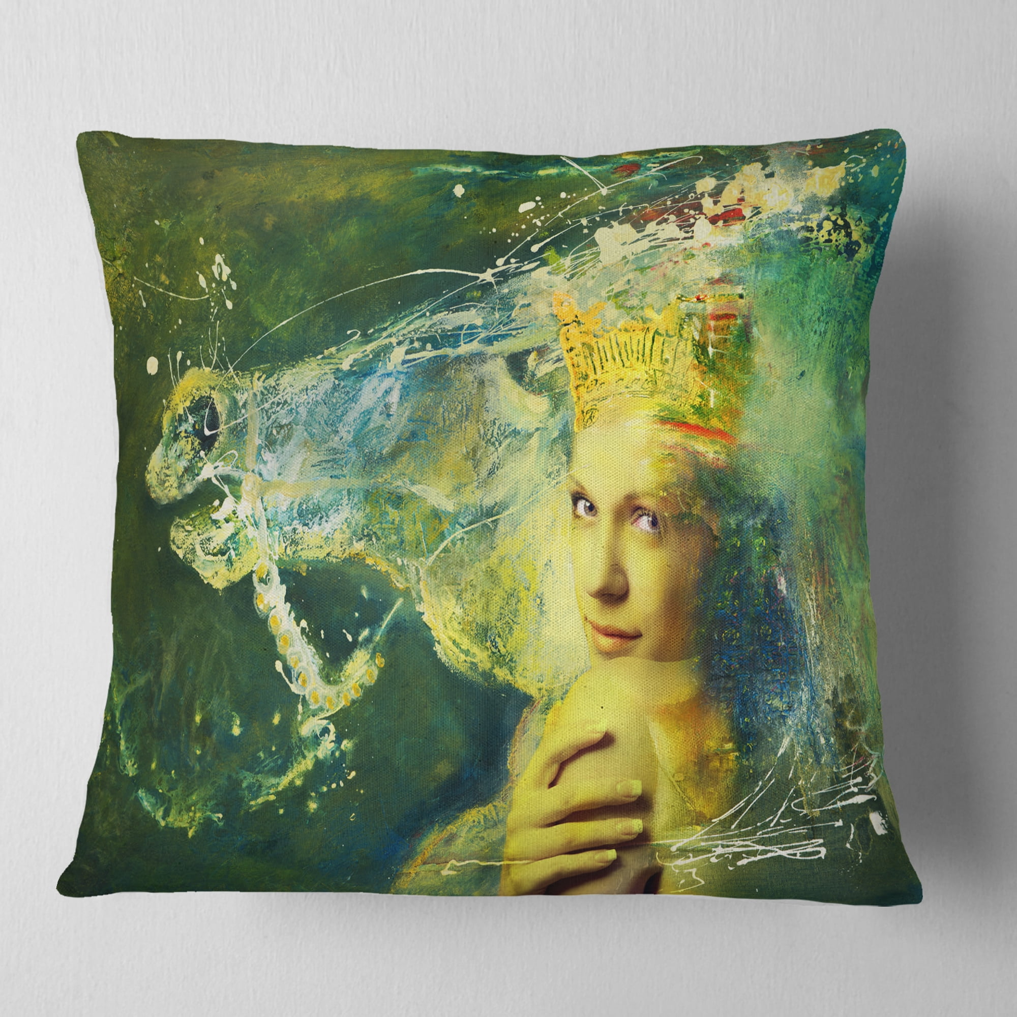 Designart Thoroughbred Horse and Woman - Animal Throw Pillow - 16x16