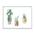 thumbnail image 1 of Designart 'Three Potted Houseplants On White' Traditional Framed Canvas Wall Art Print, 1 of 5