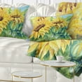 thumbnail image 1 of Designart Three Sunflowers - Floral Throw Pillow - 12x20, 1 of 5