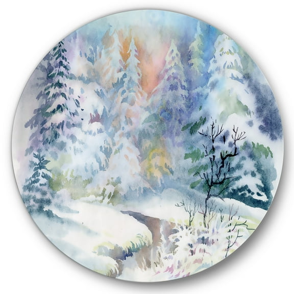 Designart 'Three Tulips Red and Pink' Traditional Circle Metal Wall Art 36x36 - Disc of 36