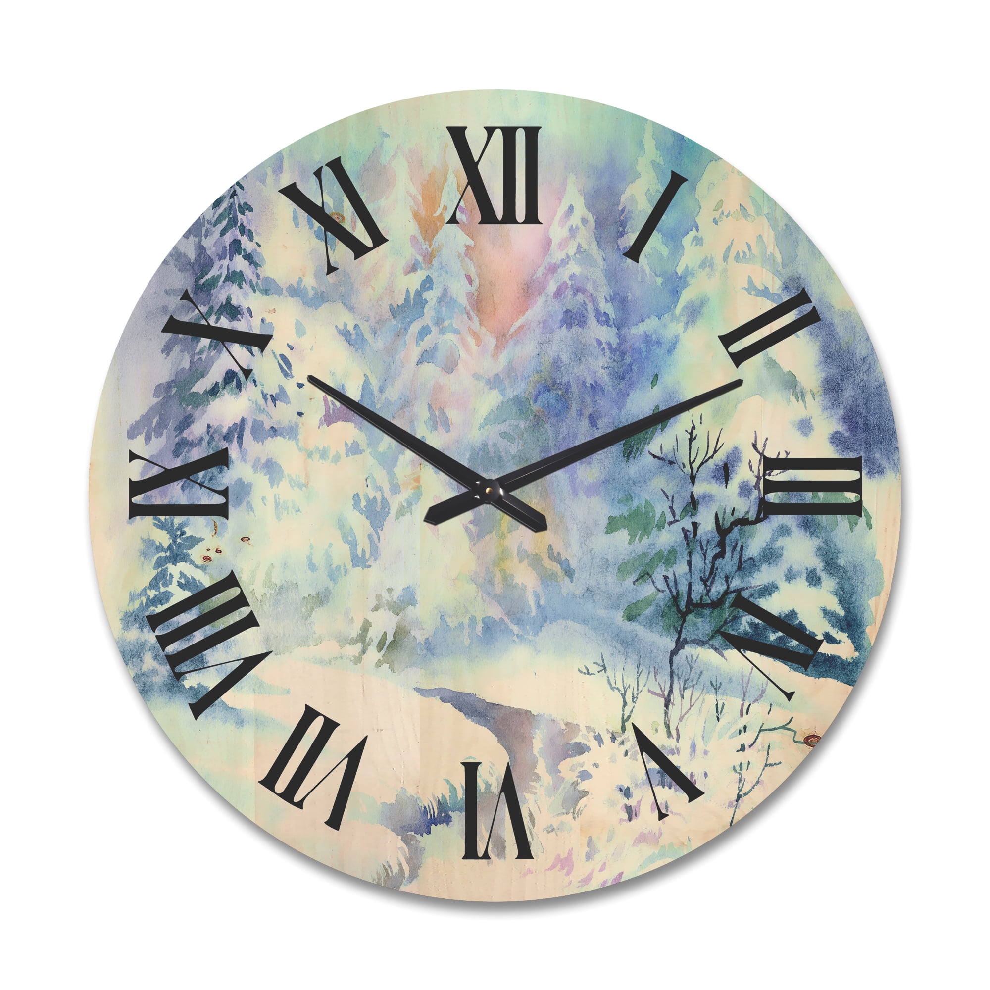 Designart 'Three Tulips Red and Pink' Traditional Wood Wall Clock