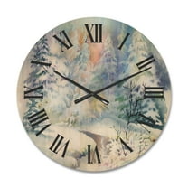Designart 'Three Tulips Red and Pink' Traditional Wood Wall Clock