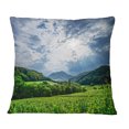 thumbnail image 1 of Designart Thunderstorm Weather over Vineyards - Landscape Printed Throw Pillow - 18x18, 1 of 1
