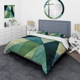 thumbnail image 1 of Designart "Tidal Blues and Greens II" Abstract Bedding Covert Set - Abstract Green Modern Bed Set With 2 Shams, 1 of 5