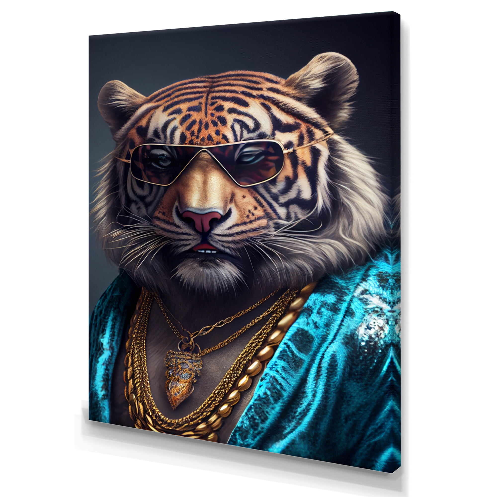 Designart Tiger Gambler II Canvas Wall Art