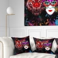 thumbnail image 1 of Designart Tiger and Woman Colorful Faces - Abstract Throw Pillow - 18x18, 1 of 5