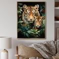 thumbnail image 1 of Designart "Tigers In Asian Painting IX" Asian Floater Framed Canvas Print, 1 of 7