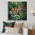 thumbnail image 1 of Designart "Tigers In Asian Painting VI" Asian Floater Framed Canvas Print, 1 of 7